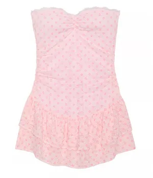 Loveshackfancy x PINK strapless lace mini dress thumbnail 6