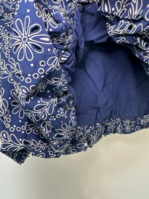 Zara Blue and White Floral Eyelet Cami Bubble Hem Crop Top Size M thumbnail 5