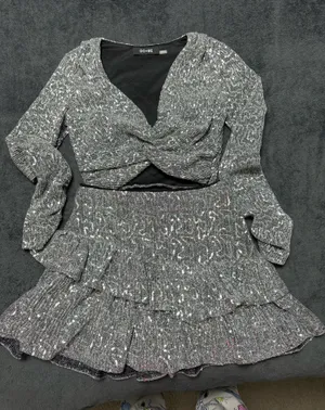 Do + Be silver sequin dress with black undershirt Size S #party #glamour thumbnail 1