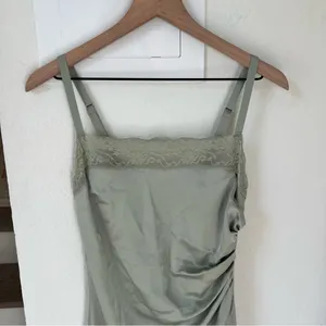 Reformation Vesper Satin Maxi Dress in Salvia Green NWT thumbnail 5