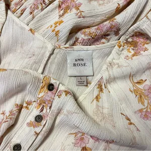 Knox Rose Floral Handkerchief Hem Peasant Midi Dress Cottagecore Button Boho XL thumbnail 6