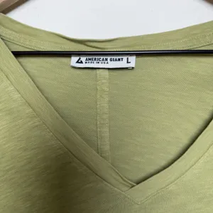 American Giant Women Cotton T-Shirt Large Green V-Neck Short‎ Sleeve thumbnail 6