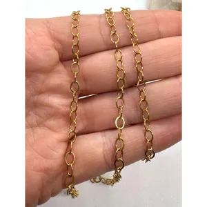 111" Gold-Filled Flat Oval Cable Chain 4.7 x 3.6mm Jewelry‎ Making Supply 11057F thumbnail 2