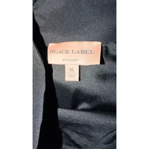 Chico's Black Label Black Satin Mock Neck Dolman Sleeve Blouse XL thumbnail 6