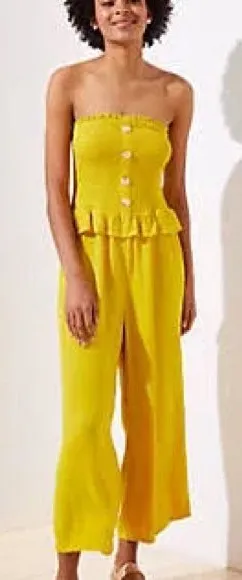 Loft Smocked Strapless Cropped Jumpsuit size XXL thumbnail 1