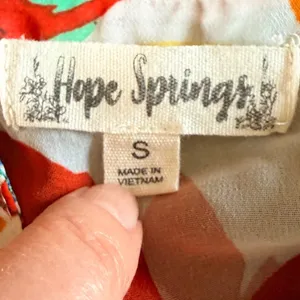 Hope Springs‎ Floral Blouse Fits Medium Small Multicolor Boho Patchwork Top White Size undefined thumbnail 3