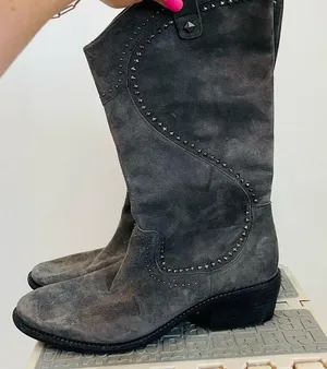 B Makowsky Tall Gray Suede Riding Boots LeAnn Womens 8.5 Western thumbnail 3