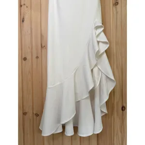 NWOT Lulus Iveta White Cutout Ruffled Sleeveless Midi Dress Dance Party Sz L thumbnail 4