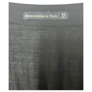 Abercrombie Fitch Jumpsuit Womens XS Lightweight V Neck Short Sleeve Pockets Blk thumbnail 8