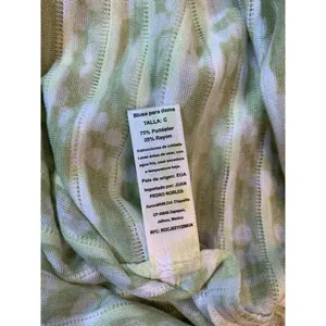 Before + Again Top Women's Small Green Floral Burnout Boho‎ Casual Sophisticated thumbnail 7