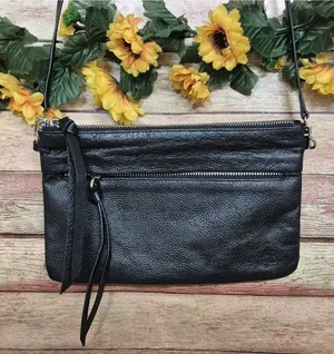 Handbag Butler Black Leather Mighty Purse Crossbody Bag Minimalist Closet Staple thumbnail 1