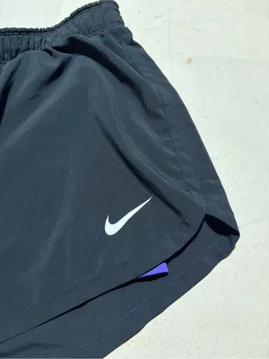 Nike Women’s Black Running Shorts with Purple lining medium thumbnail 3