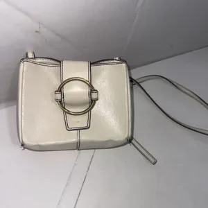 HOBO Mini Elan White Leather Small Minimalist Boho Western Crossbody Bag Purse thumbnail 3