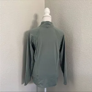 Nike Womens Green Fit Dry 1/4 Zip Long Sleeves Activewear PulloverSize L (12-14) thumbnail 2