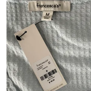 Francescas Light Blue Waffle Knit Peplum Top Tie Front Thermal Medium‎ NWT thumbnail 4