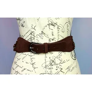 8 Other Reasons Suedette Studded Belt in Brown 43" thumbnail 7