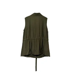 Ninexis Womens Olive Green Utility Vest Sleeveless Button Up Cargo Pocket L NEW thumbnail 3