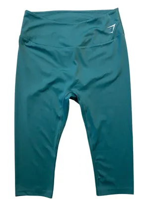 Gymshark Training High Waisted‎ Cropped Capri Leggings Teal Blue XXL B1A1U thumbnail 1