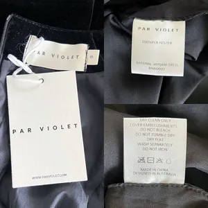 Par Violet National Anthem Velvet Babydoll Dress Mini Black‎ Small NWT thumbnail 7