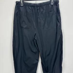 Madewell Pull-On Barrel-Leg Utility Pants in Poplin Cotton Black Wide Leg M NWT thumbnail 12