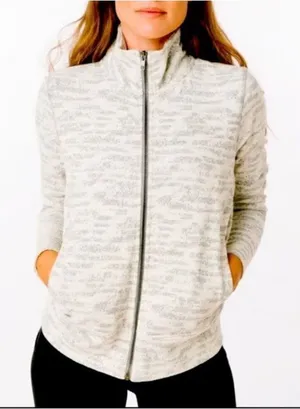 Zyia Active Athleisure cream combo workout cozy L jacket thumbnail 1