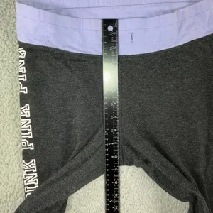 Victoria's Secret PINK Leggings Women‎ Large Charcoal Grey Logo Spellout Y2K thumbnail 4