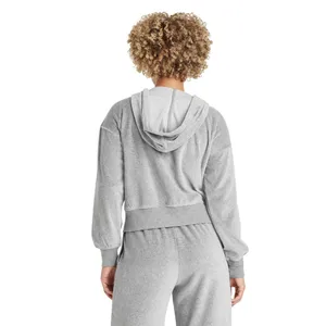 NWT Universal Thread Leisure Studio Velour Hoodie Sweatshirt 92090310 Gray L thumbnail 2