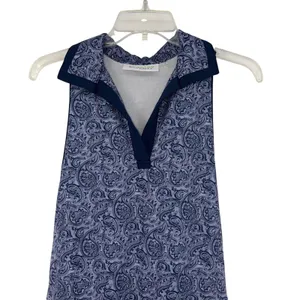 Scratch Seventy Sleeveless Collared Golf Tennis Polo Dress Blue Paisley Size M thumbnail 4