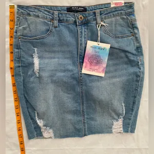 Wax Jean Basic‎ Denim Distressed Skirt Size M thumbnail 6