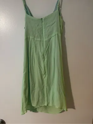 Olivaceous Light Lime Colored Knot-Front Slip Mini Dress thumbnail 7
