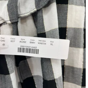 J. Crew Open Ruffle V-neck Button-up Shirt Gingham Plaid Check Black White‎ XL thumbnail 11