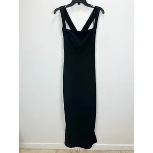 Lulus Glamorous Dedication Black Sleeveless Column Maxi Dress Formal Medium NWT thumbnail 5