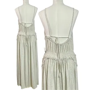 Free People Ethereal Beach Marina Muse Maxi Dress in Natural Neutral Small NWT thumbnail 7