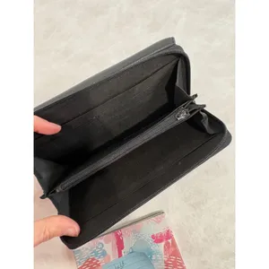 Wilsons Leather Pelle Studio Black Pebbled Leather Trifold Wallet‎ Zip Pocket thumbnail 8