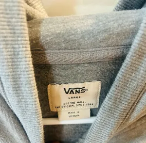 Vans grey hoodie with black logo Size L thumbnail 2
