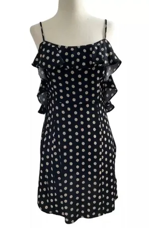 Free People Women Size XS Floral Mini Dress Backless Ruffle 5-247 thumbnail 1