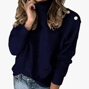 Amazon Kirundo Navy Button Mockneck medium thumbnail 2