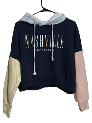 MV Sport Nashville Tennessee Colorblock Pastel Cropped Fleece Hoodie Sweatshirt thumbnail 2