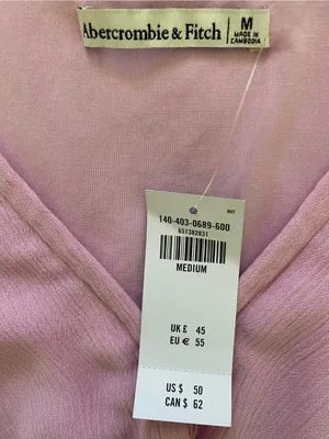 NWT Abercrombie & Fitch Knot-Front Cropped Top Women' Size Medium Pink Boho thumbnail 4