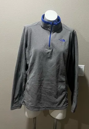 The North Face gray pullover fleece sweatshirt thumbnail 1