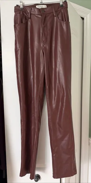 Abercrombie & Fitch Faux Leather Pants - Brown size 2 thumbnail 1