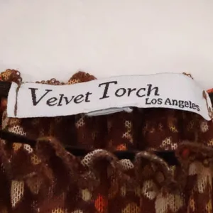 Velvet Torch Floral Mesh Midi Dress Size XS Brown Boho Cottage Tiered‎ Sheer thumbnail 3
