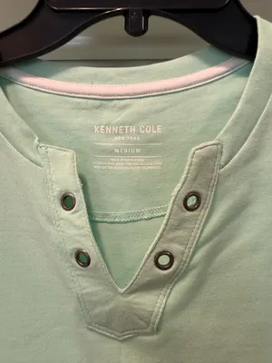 Kenneth Cole Light Mint Henley Tee thumbnail 3