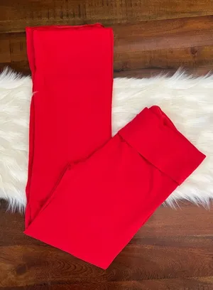 SKIMS Cotton Jersey Fold Over Pants Red XL High Rise Lounge thumbnail 1