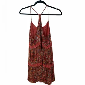Hollister Paisley Boho Racerback Sundress Medium Lace Trim Mini thumbnail 7