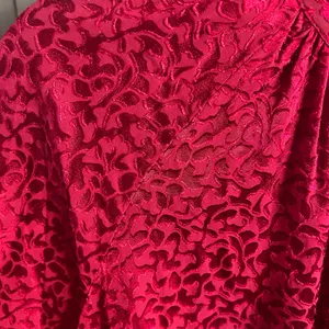 Anthropologie Susanna Velvet Deep Red Patterned B/D Blouse | Small thumbnail 6
