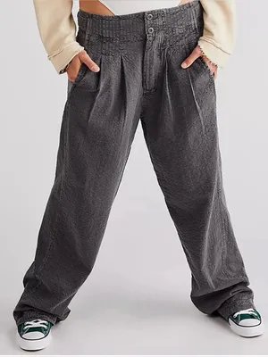 NWOT Free People Thin Line Straight Chino Trousers Cotton Linen Blend sz 10 thumbnail 7
