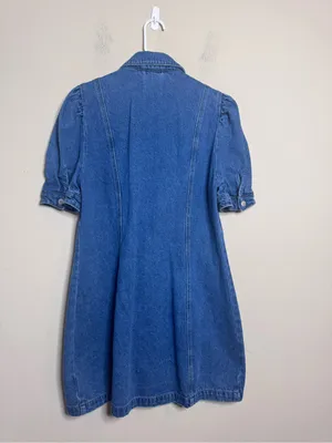 Blank NYC Walk In The Park Puff Sleeve Mini Denim Dress thumbnail 10