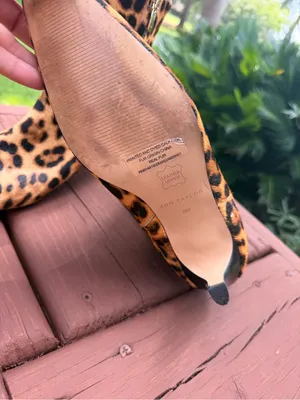 Ann Taylor $268 Leopard Calf Hair Skinny Heel Pointed Toe Booties Size 8M thumbnail 6