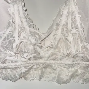 Maurices White Allover Lace Plunge Criss Cross Back Bralette thumbnail 6